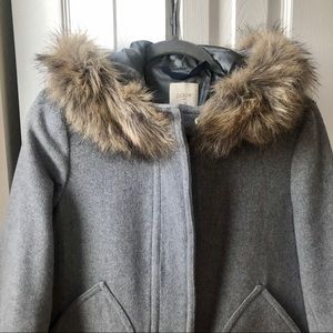 J. Crew Wool Stadium Coat - Grey - Sz 6